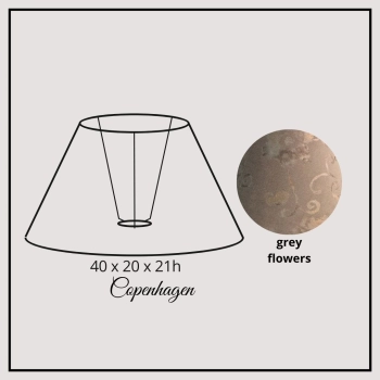 Copenhagen 40cm grey flowers velvet